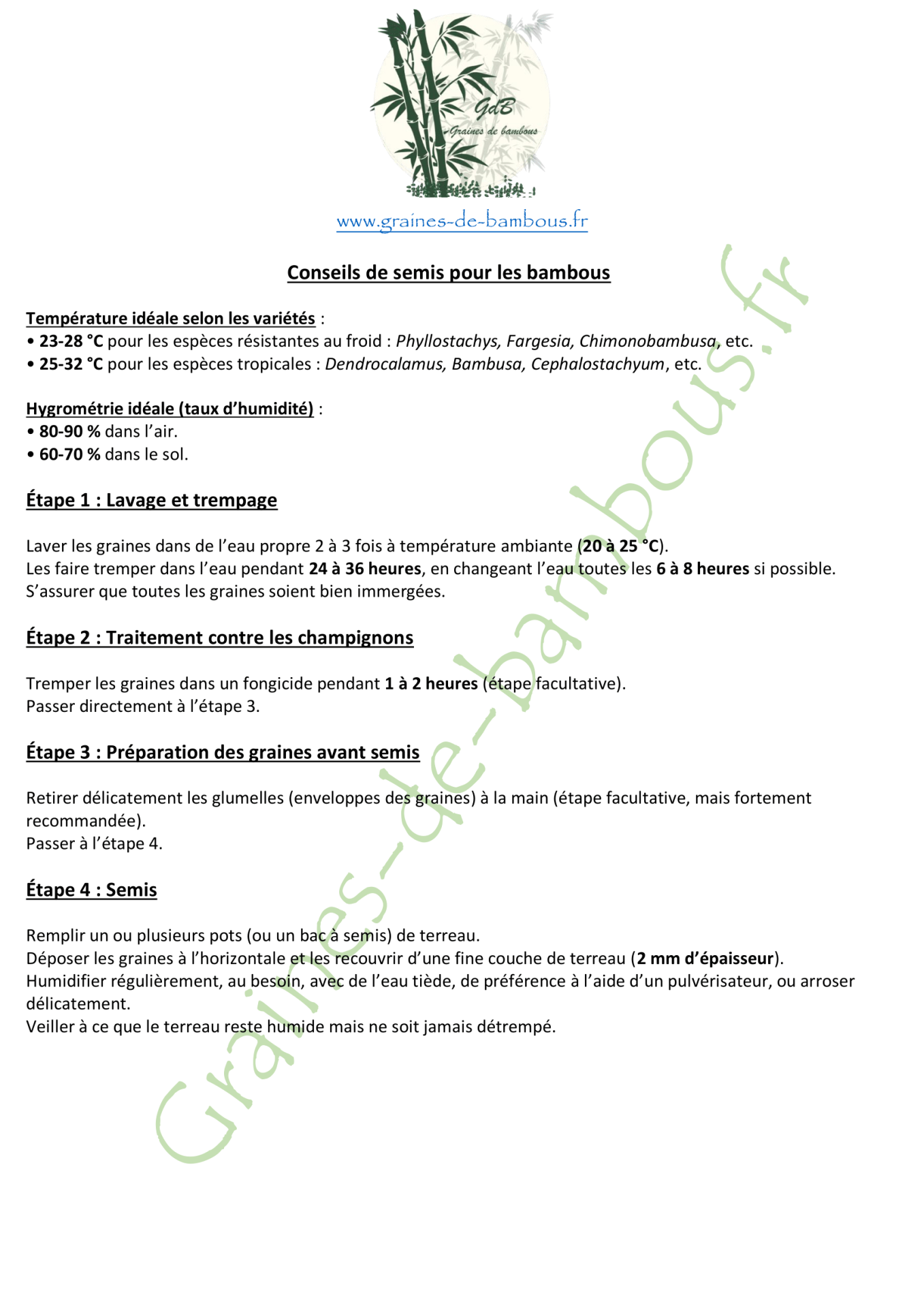 Conseils de semis graines de bambous fr